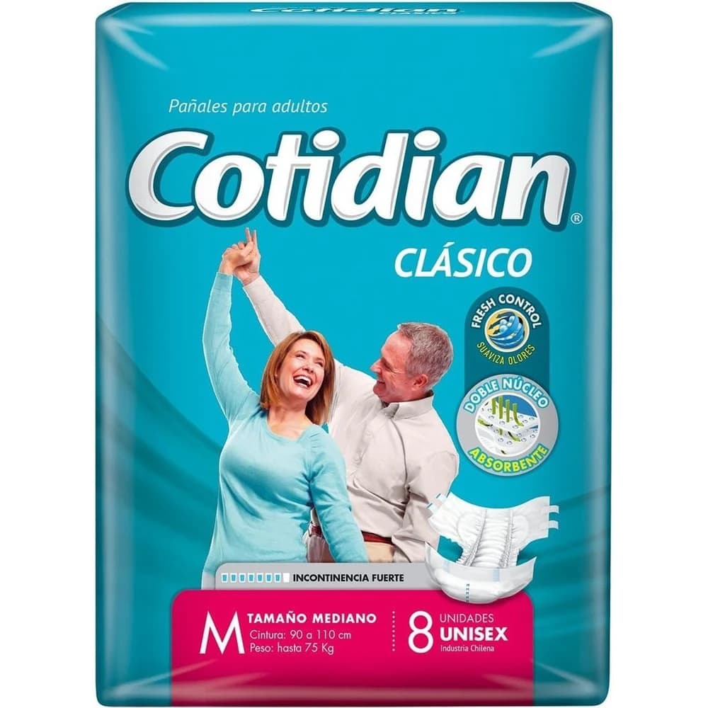 Pañales para Adultos Cotidian Classic Talle Medio x8