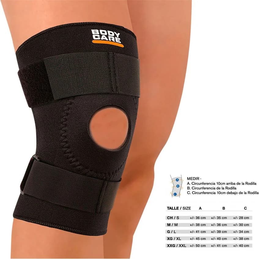 Rodillera Body Care Black Line con Sostén Talle L