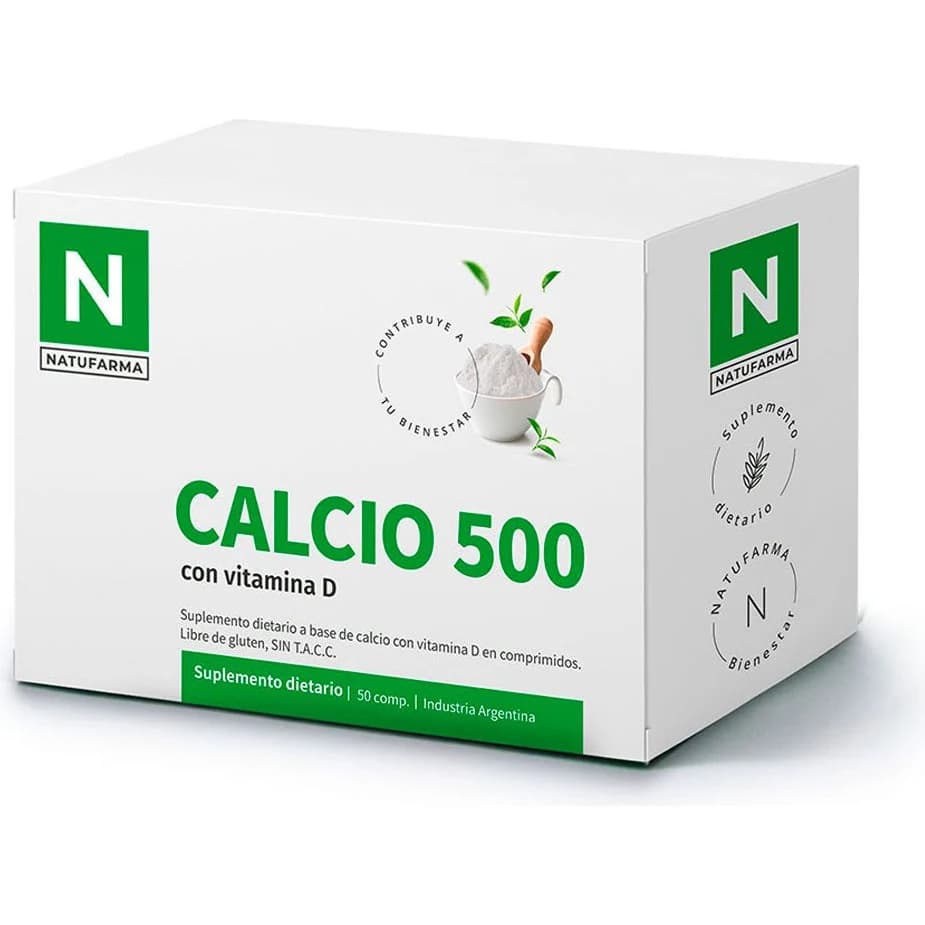 Suplemento de Calcio + Vitamina D Natufarma 500 D x 50 Comprimidos