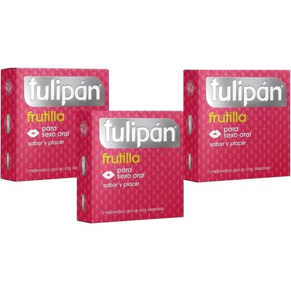 Preservativos Tulipán Frutilla x 3