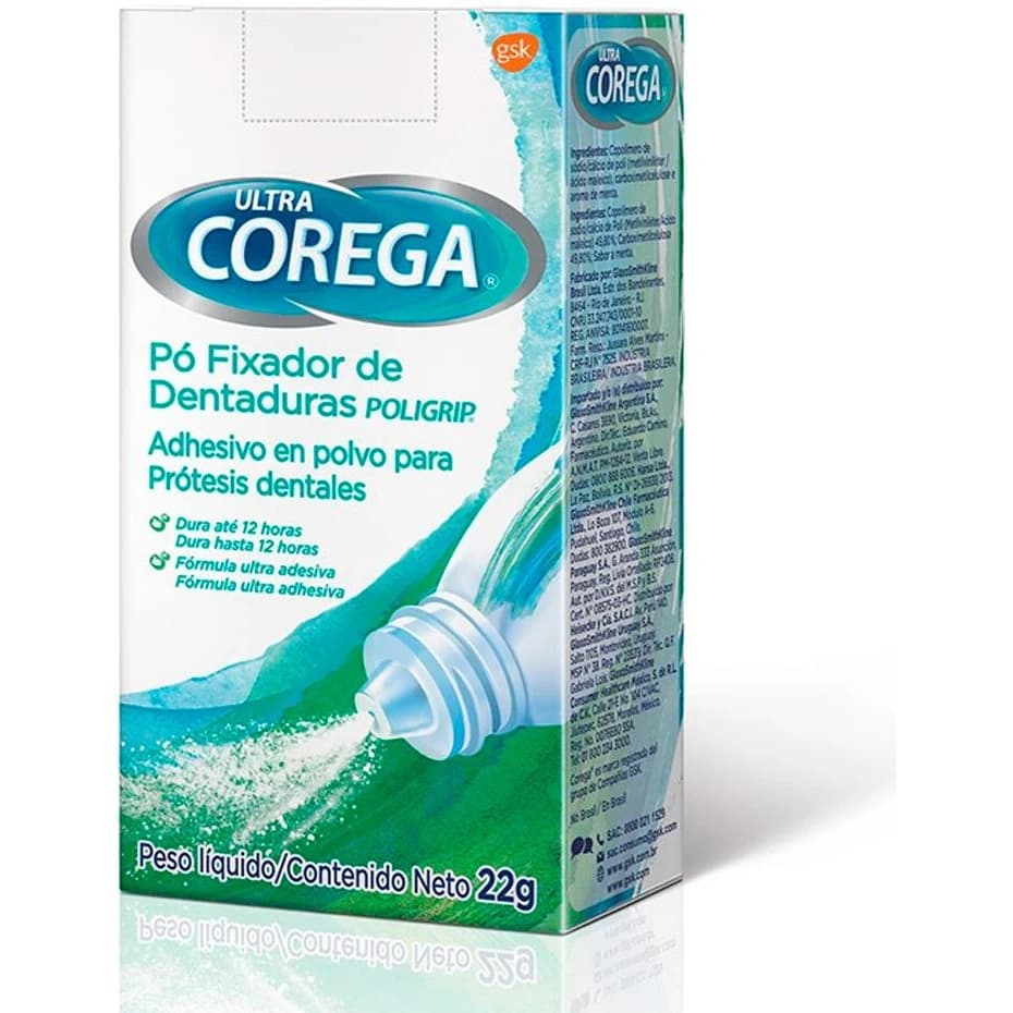 Ultra Corega Polvo Adhesivo para Prótesis Dental 22 g