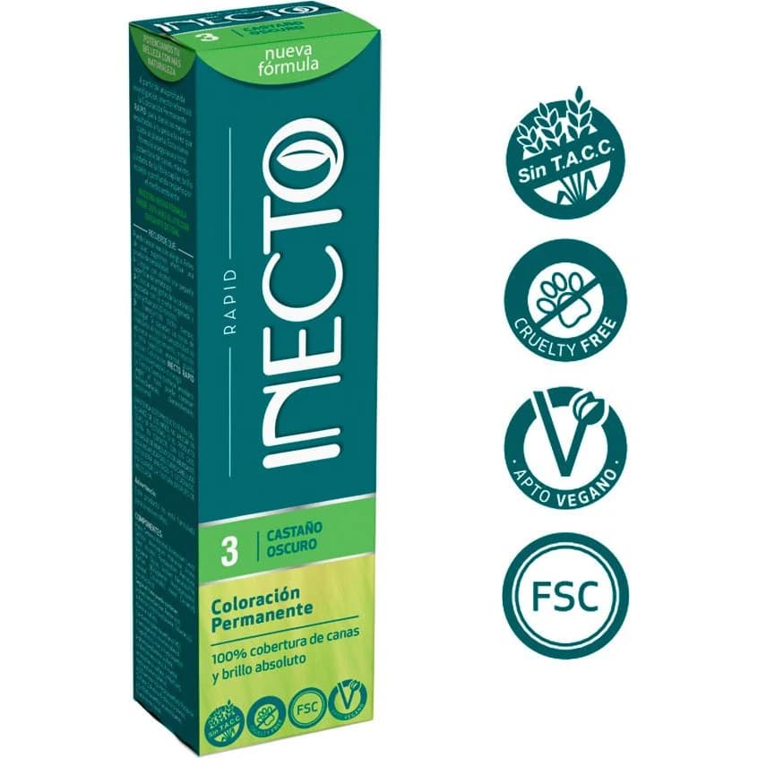 Tintura Capilar Inecto Rapid Tint Tono 3 Castaño Oscuro