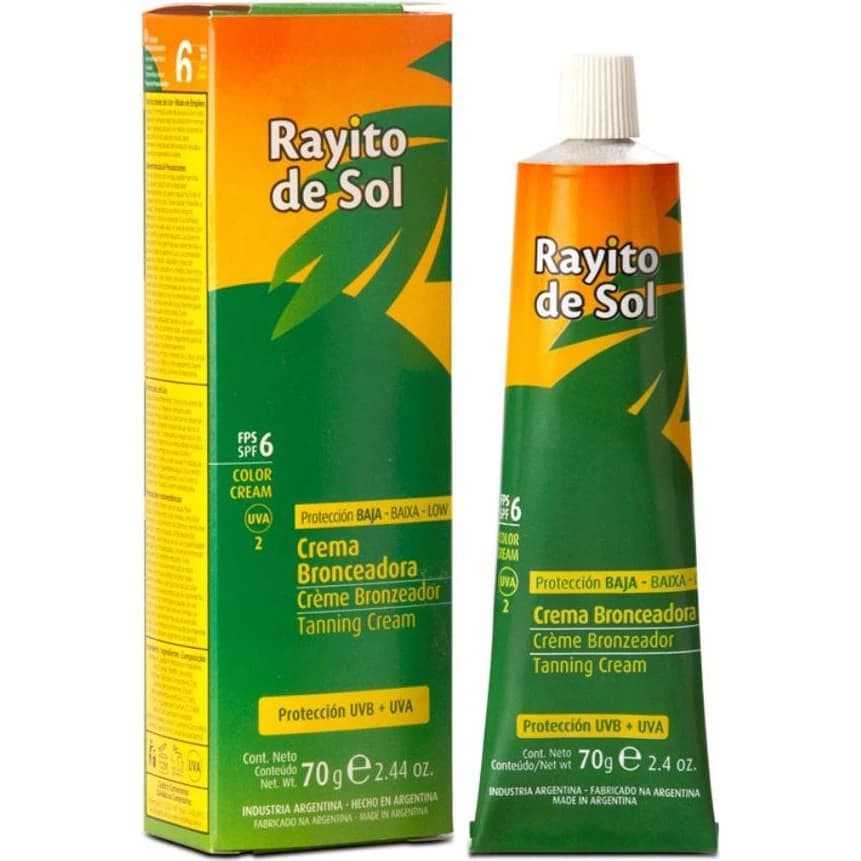 Crema Bronceadora Rayito de Sol con Filtro 70 g
