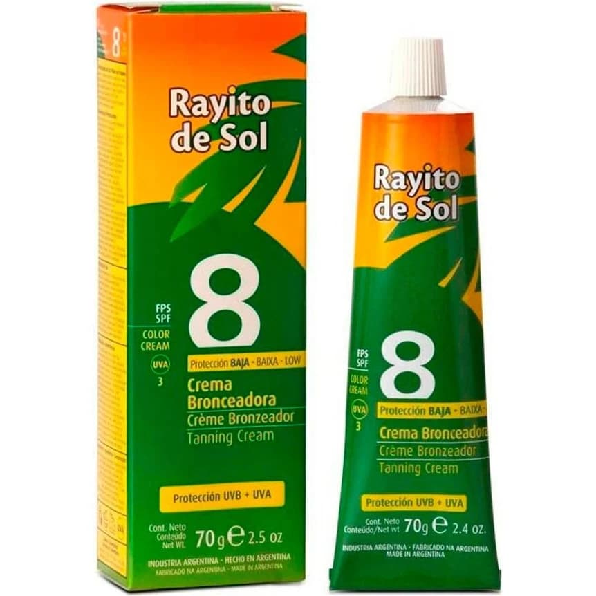 Crema Bronceadora Rayito de Sol Factor 8 70 g