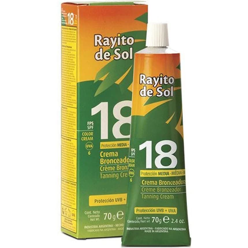 Crema Bronceadora Rayito de Sol FPS 18 x 70 g