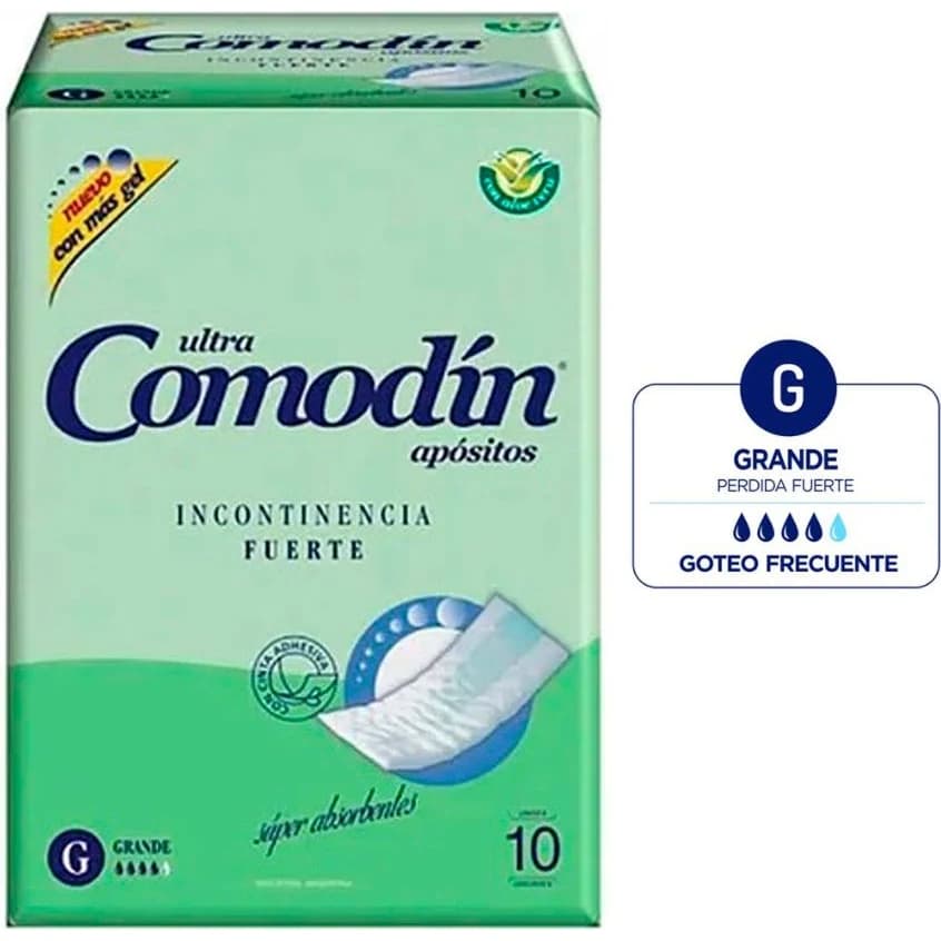 Apósitos para Incontinencia Comodín Fuerte x10
