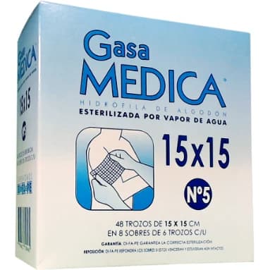 Gasa Estéril Medica Sobre N°5 15x15 cm