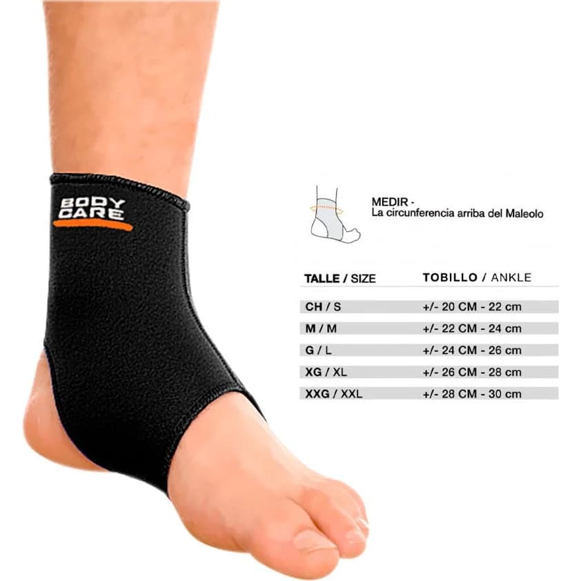 Tobillera Simple Body Care Negra Talle 1