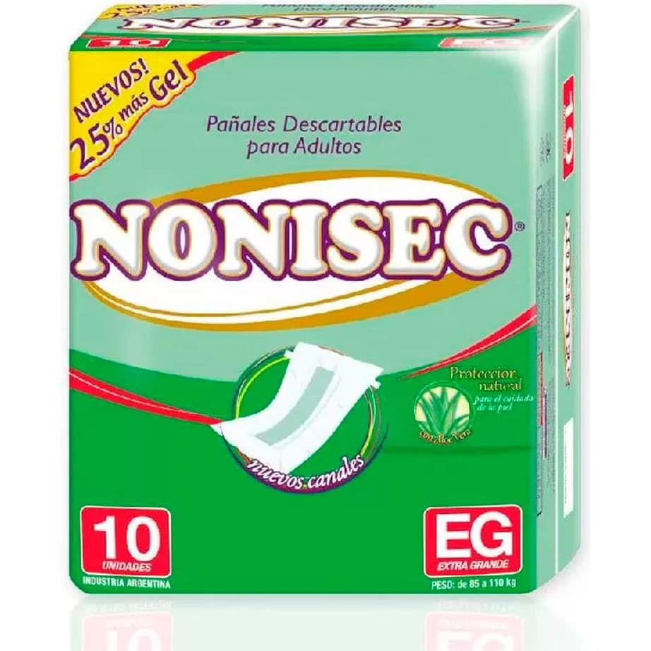 Pañales Nonisec Talle Grande x10 Unidades