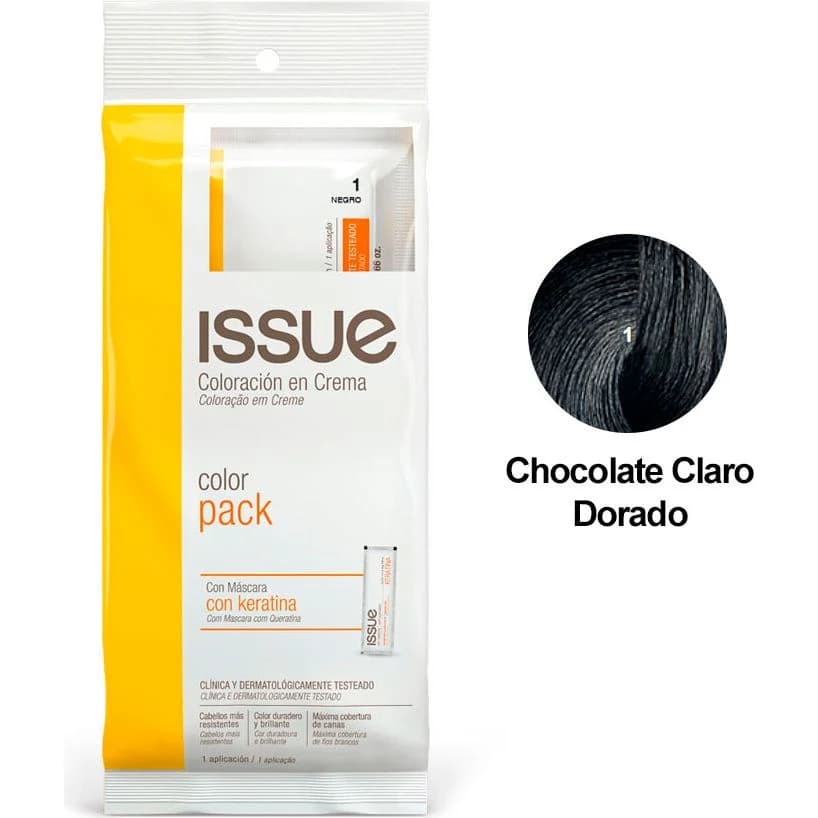 Tintura Capilar Issue Colorpack + Keratina Tono 01 Negro