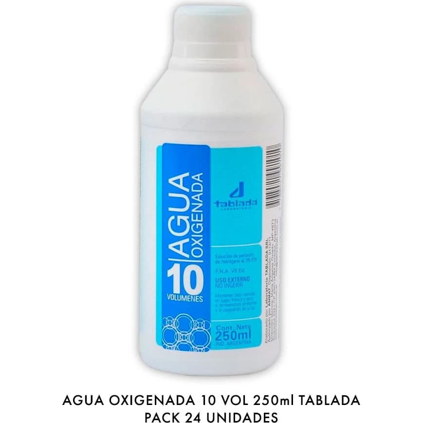 Agua Oxigenada Tablada 10 Volúmenes 250 ml (Pack x 24)
