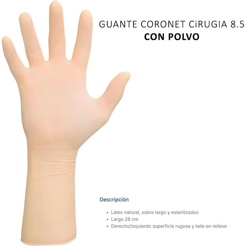 Guante de Cirugía Coronet Talle 8 1/2 x 1 Par