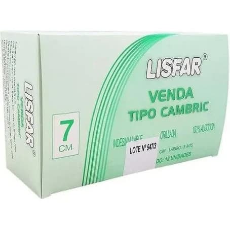Venda Orillada Lisfar 7 cm x 12 unidades