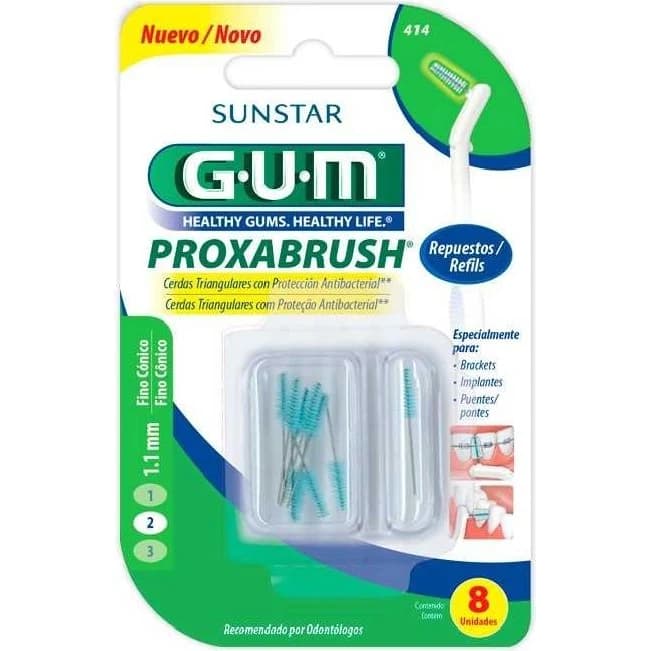 Cepillos Interdentales Gum 414 Ultra Fino Cónico x8