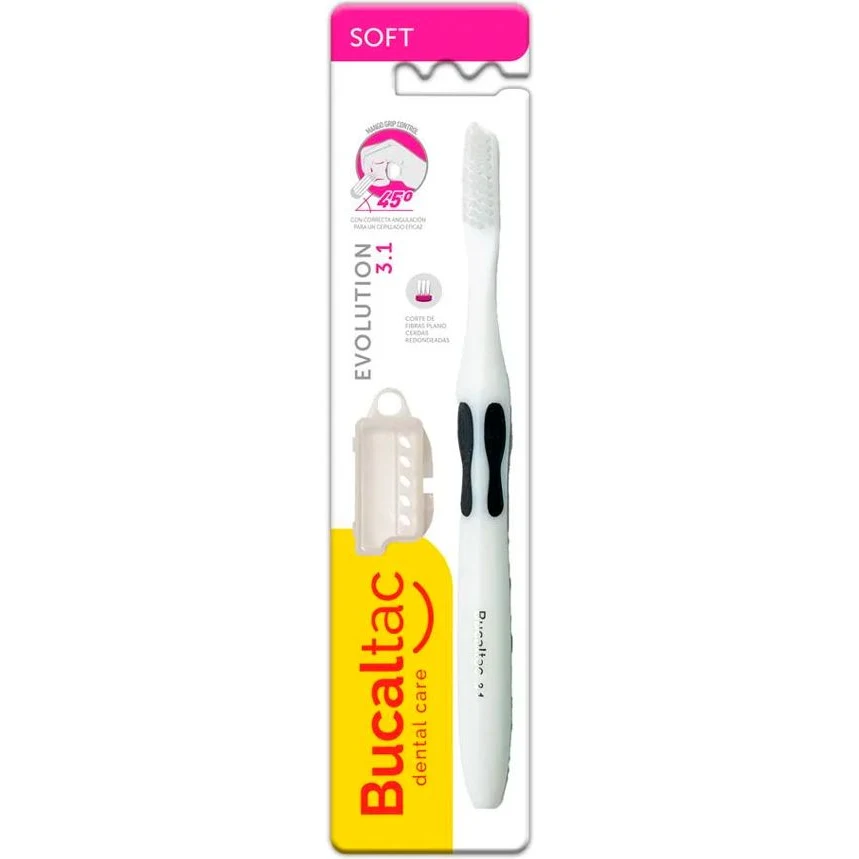 Cepillo de Dientes Bucal Tac Evolution 3.1 Suave con Tapa