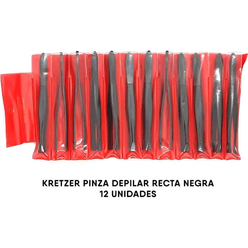 Pinza para Depilación Kretzer Recta Negra