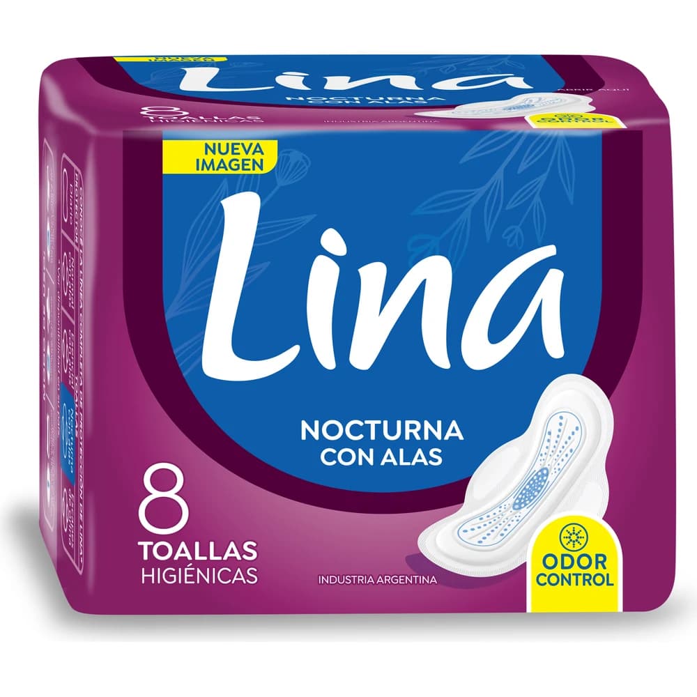 Toallas Femeninas Lina Nocturnas con Alas x 8