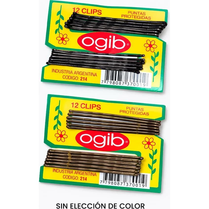 Clips Cortos para Cabello Ogib Color Negro