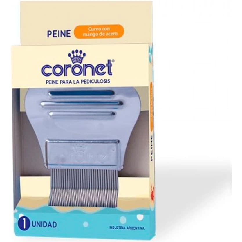 Peine Metálico para Pediculosis Coronet Púas Curvas