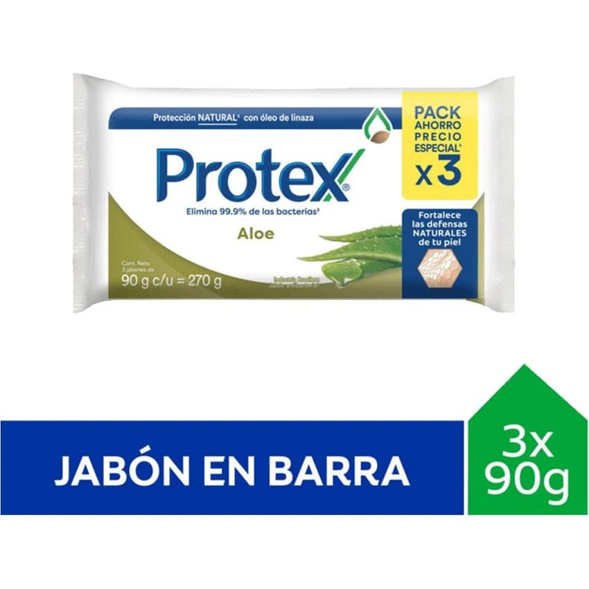 Jabón en Barra Protex Aloe Pack 3x90 g