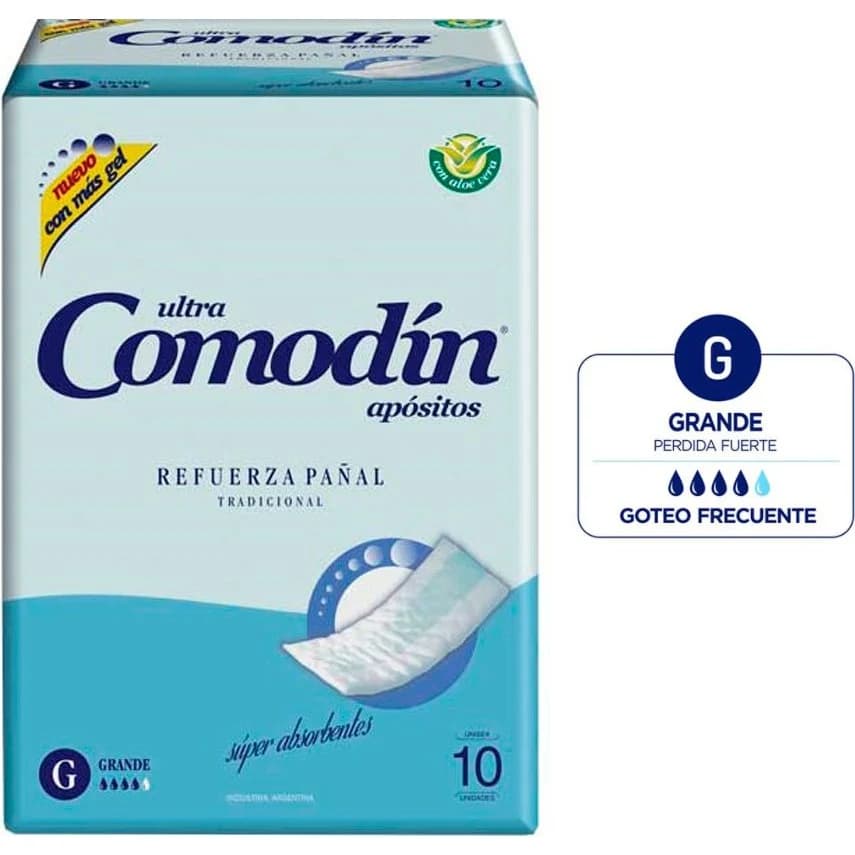 Apósito para Incontinencia Comodín Refuerzo Grande x10