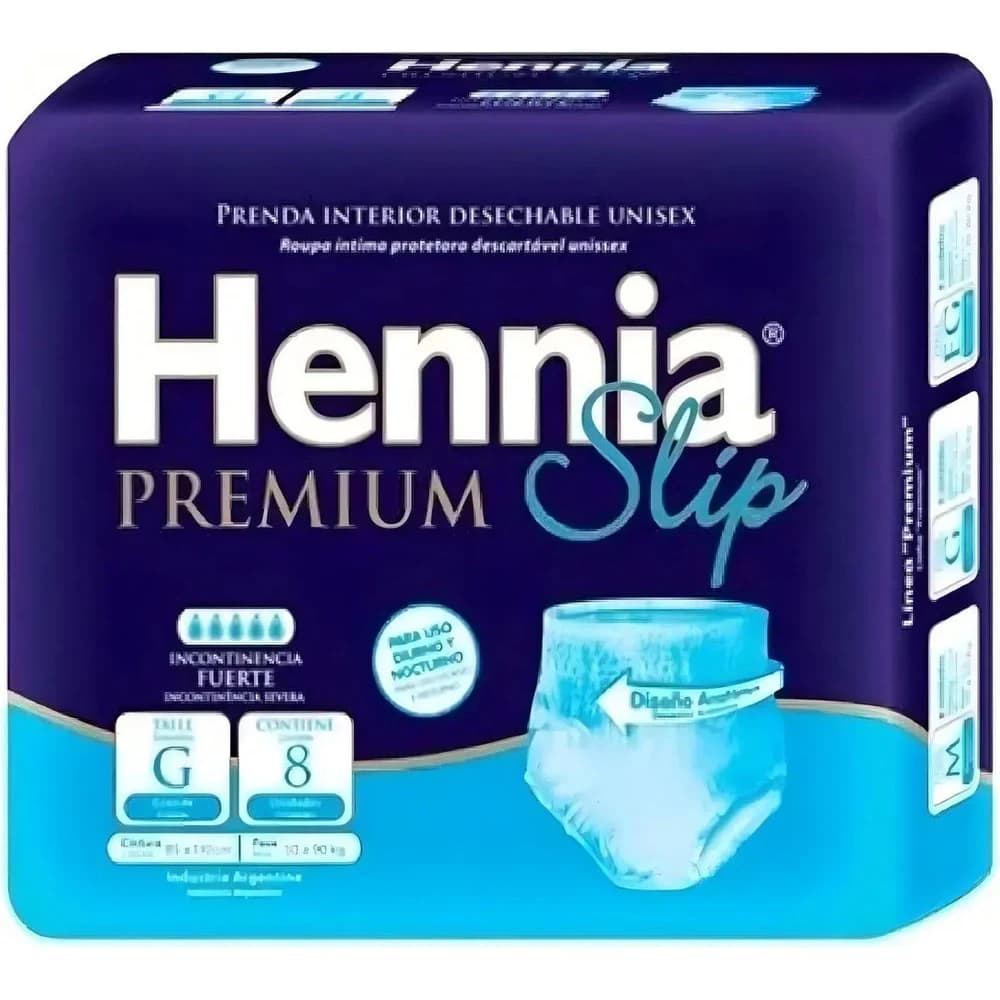 Pañal para Adulto Hennia Premium Slip Talle G x 8