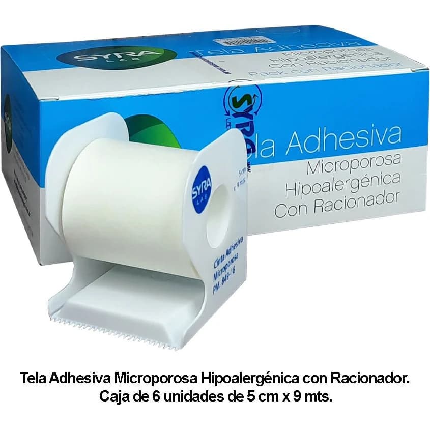 Tela Adhesiva Microporosa Syra 5 cm x 9 m