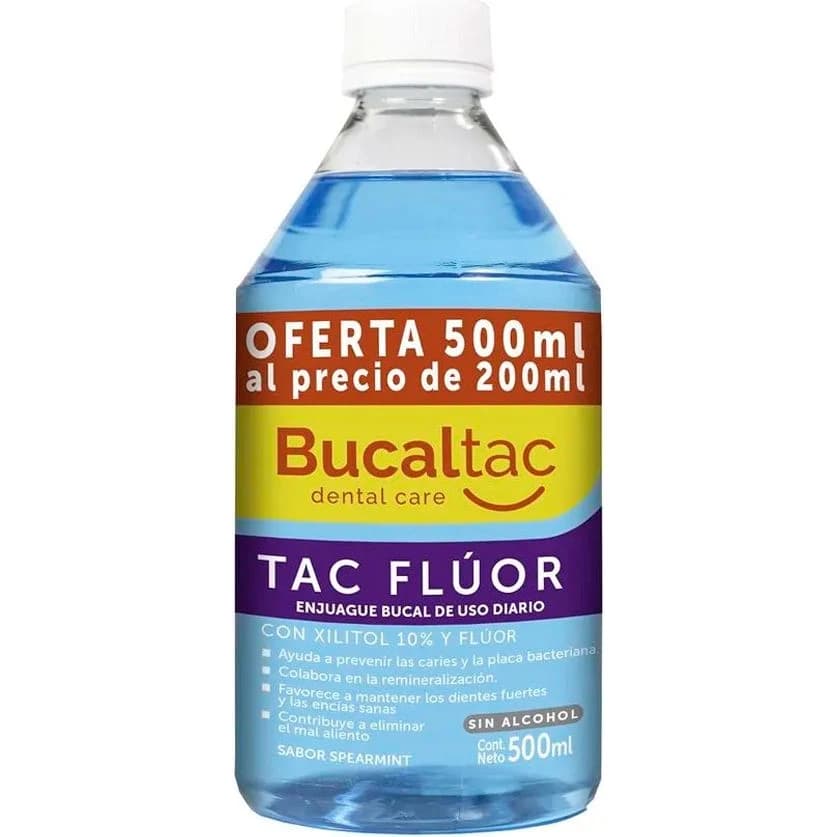 Enjuague Bucal Bucal Tac con Flúor Menta 500 ml