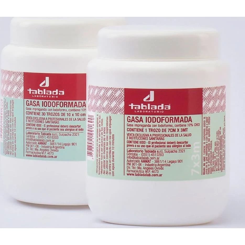 Gasa Iodofor 10cm x 10cm - Tablada para Primeros Auxilios