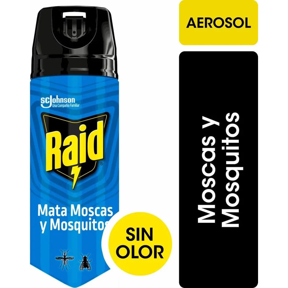 Insecticida en Aerosol Raid Moscas y Mosquitos Sin Olor 360 cm³