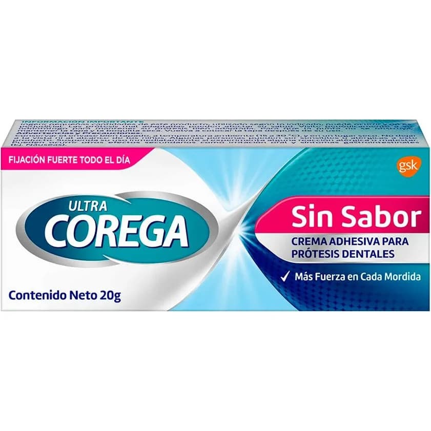 Crema Adhesiva para Prótesis Dental Ultra Corega Sin Sabor 20 g