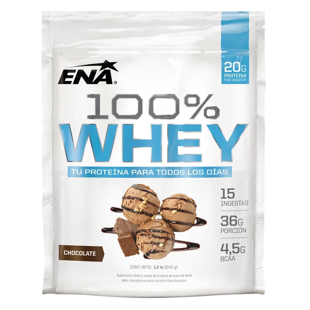 Suplemento Deportivo Ena Whey Protein 100% Chocolate 540 g