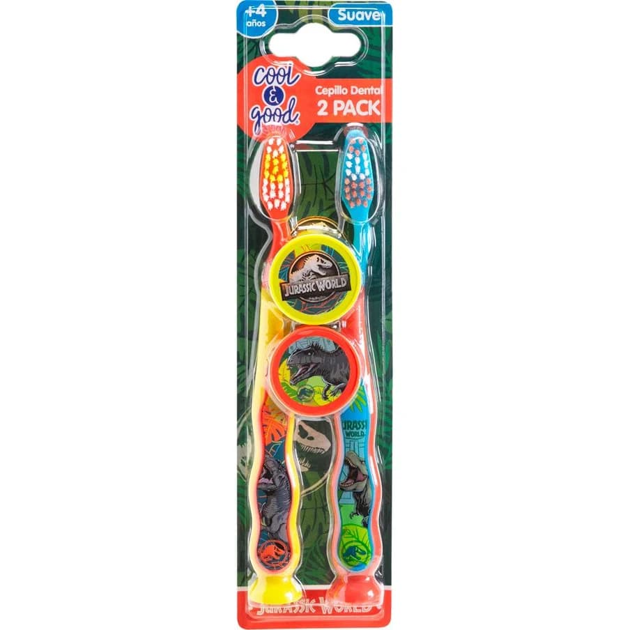 Cepillo de Dientes Cool Jurassic x2 con Tapa