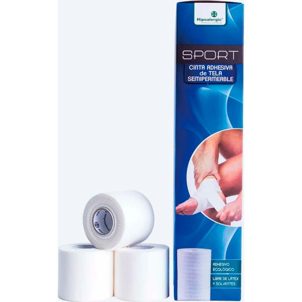 Cinta Adhesiva de Algodón Hipoalergic Sport 5 cm x 9 m x 6 Rollos
