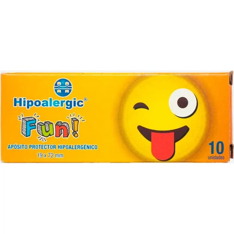 Apósitos Protectores Estampados Hipoalergic Fun! (Emoti) 19 mm x 72 mm x 10 Unidades