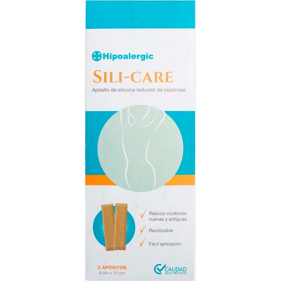 Apósito de Silicona Hipoalergic Sili-Care 4 cm x 15 cm Beige x 2 Unidades