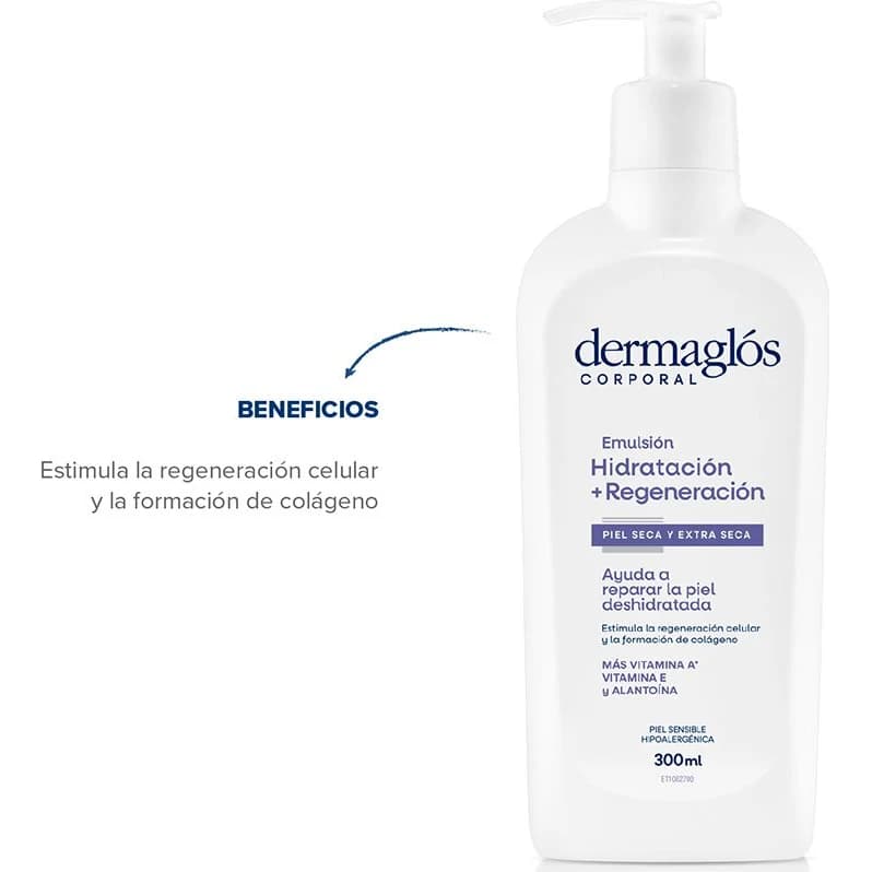 Crema Facial Dermaglos C Hidratante Regeneradora 300 ml