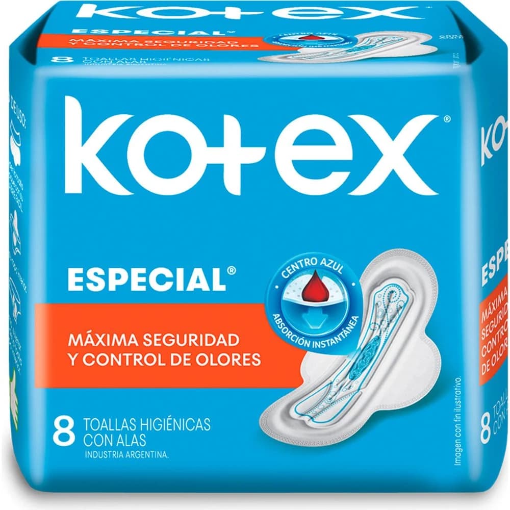 Toallas Femeninas Kotex Especial x 8