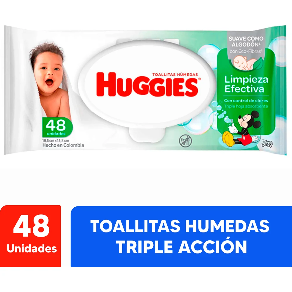 Toallitas Húmedas Huggies Limpieza Saludable x 48