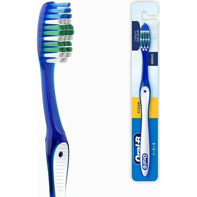 Cepillo de Dientes Oral-B 1-2-3 Mediano Pack 4 Unidades