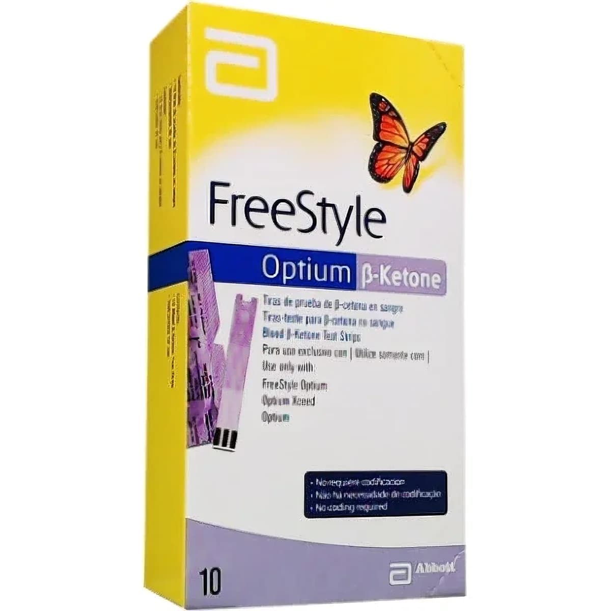 Tiras Reactivas FreeStyle Optium para Cetonas x 10
