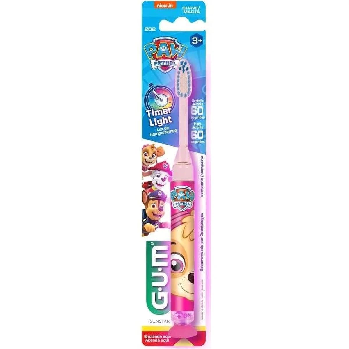 Cepillo de Dientes GUM 202 Paw Patrol con Luz