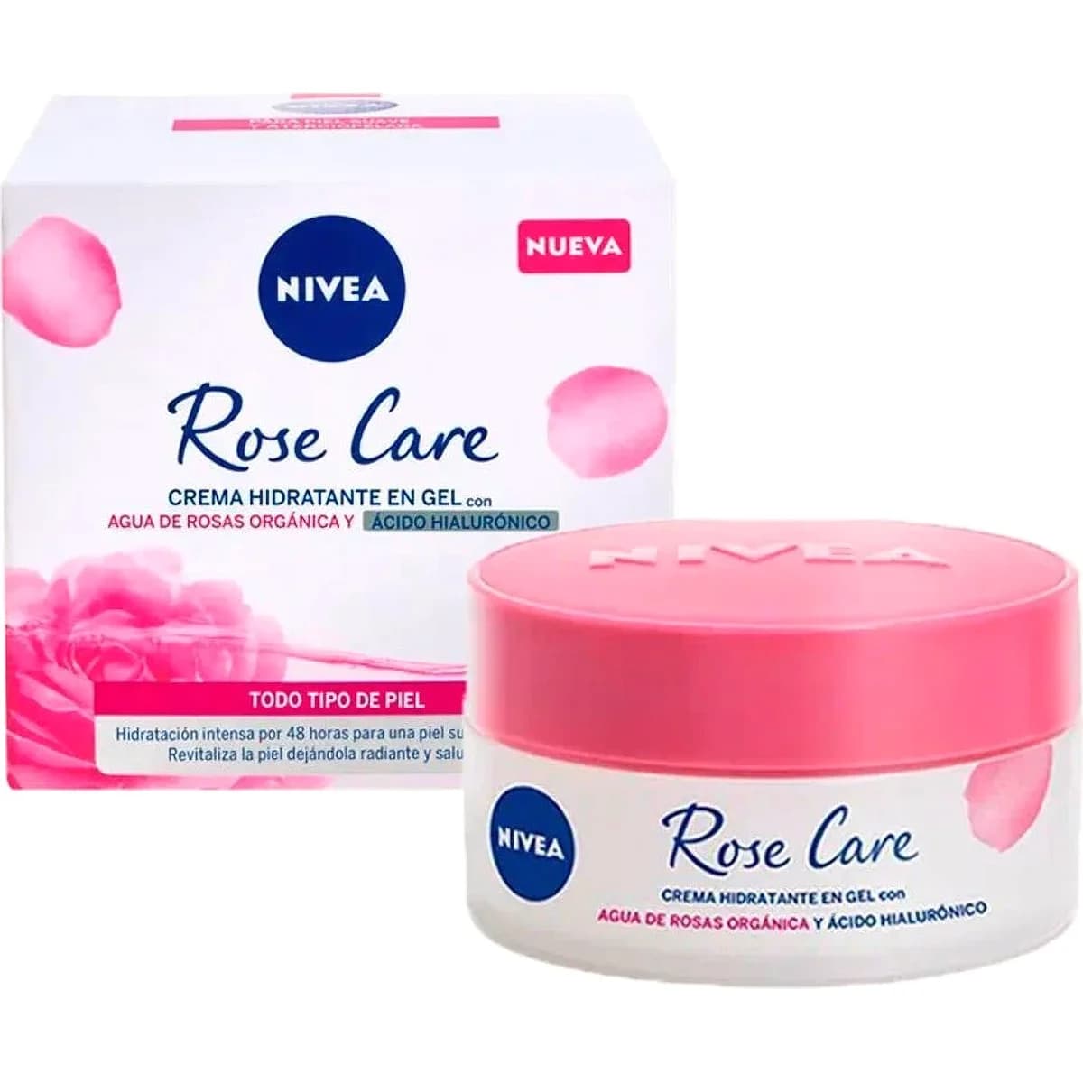 Crema Facial Hidratante en Gel Nivea Rose Care Para Todo Tipo de Piel 50 ml