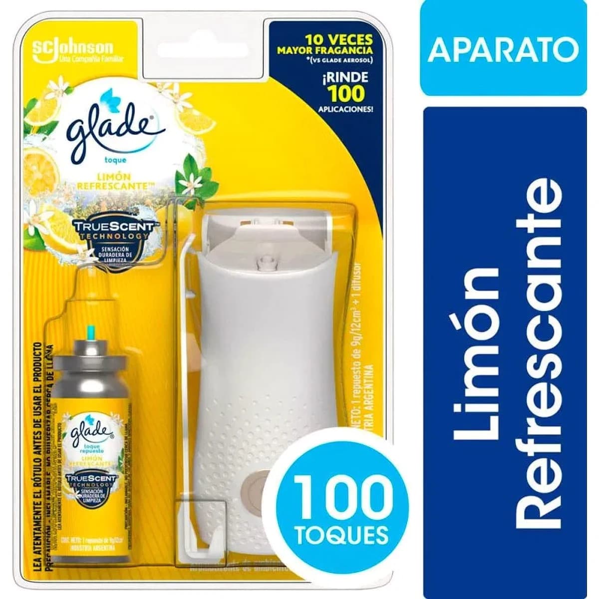 Desodorante de Ambiente Glade Toque Limón Aparato + Repuesto x9