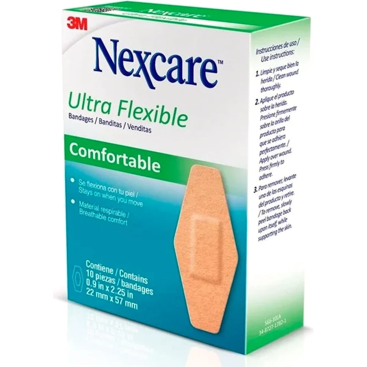 Apósitos Nexcare Ultra Flexible 2.5 x 5.7 cm x 10 unidades