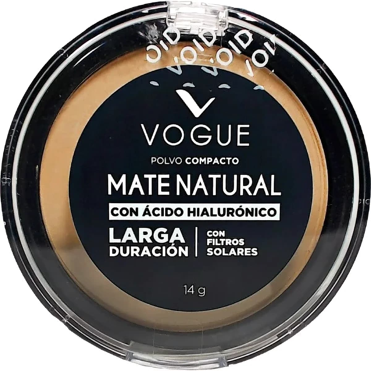 Polvo Compacto Facial Vogue Mate Natural Con Ácido Hialurónico Aceituna