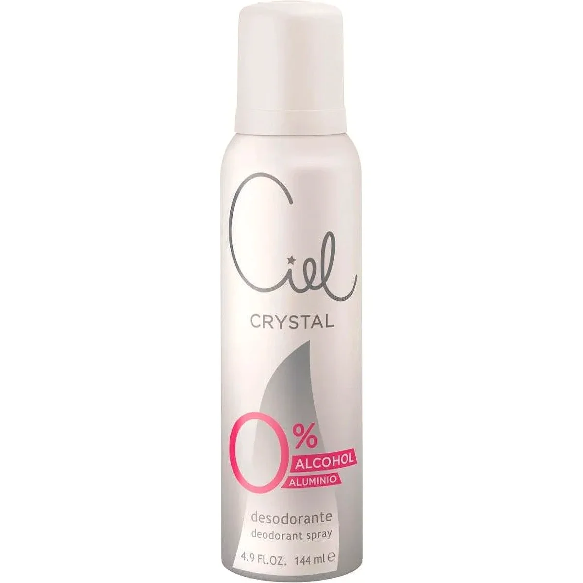 Desodorante en Aerosol Ciel Cristal Sin Alcohol 144 ml