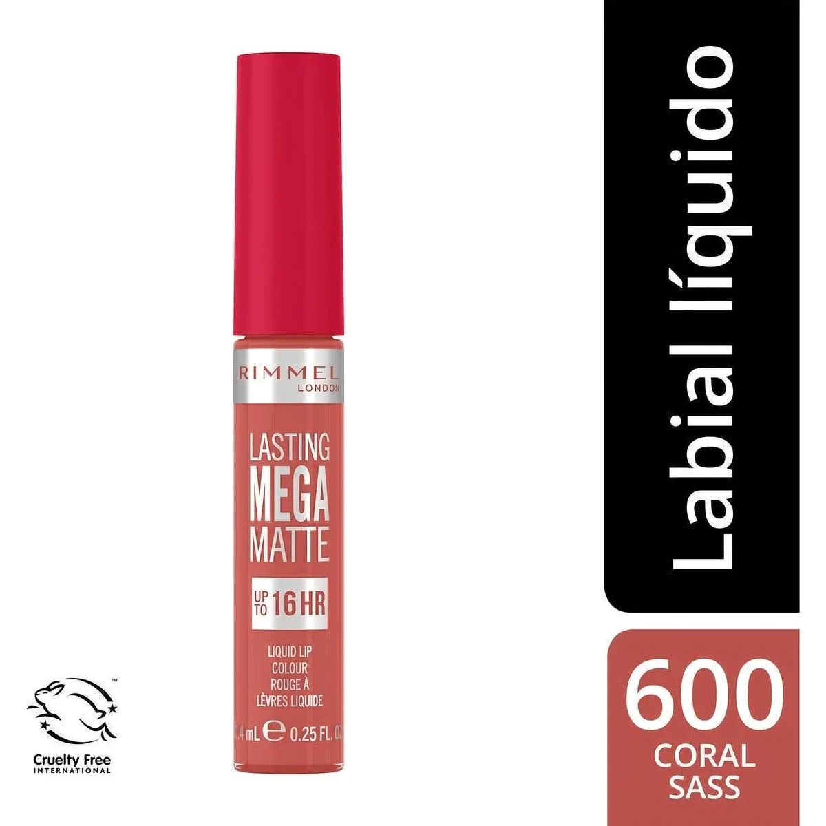 Labial Líquido Rimmel Lasting Mega Matte Tono 600