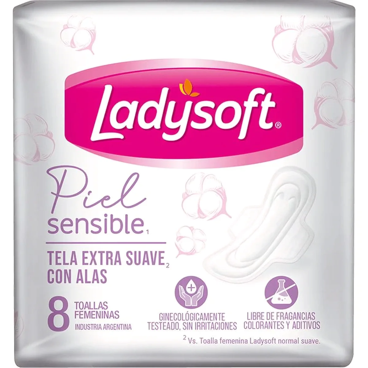 Toallas Femeninas Ladysoft Piel Sensible x8 Unidades