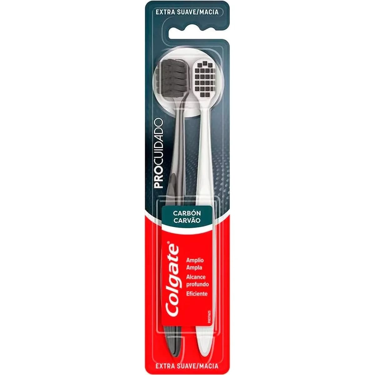 Cepillo de Dientes Colgate ProCuidado Carbón Pack x2